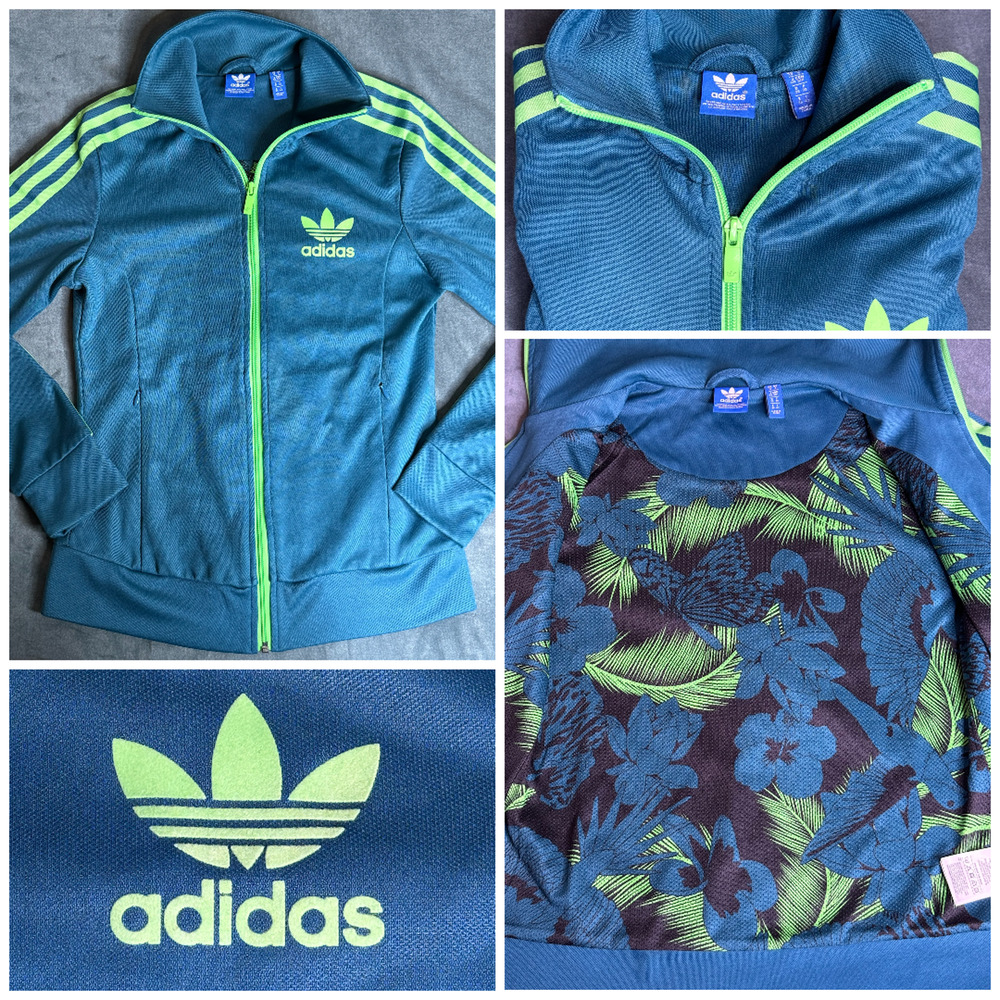 Adidas Womens Europa TT Full Zip Track Jacket Teal Blue A2B001 Small